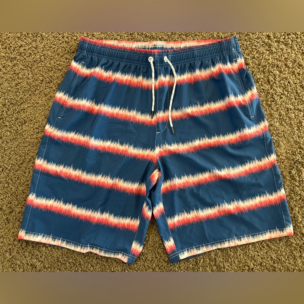 NWT Men's 2XL ARCWEG Blue Beach Swim Surf Board Shorts Abstract Print Drawstring